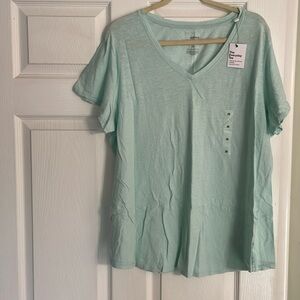 Soma V Neck Everyday Tee in light green